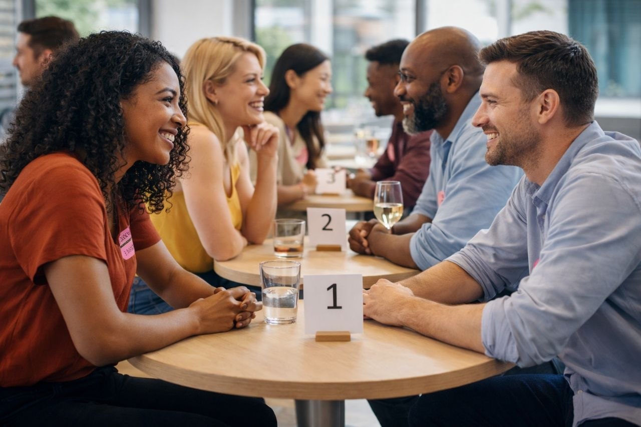 Speed networking tables at event