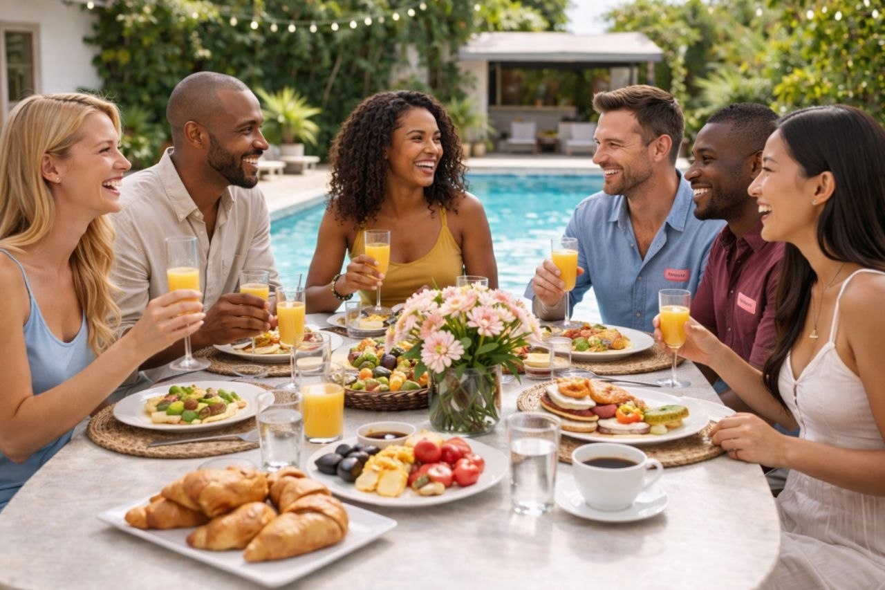 Outdoor brunch networking event